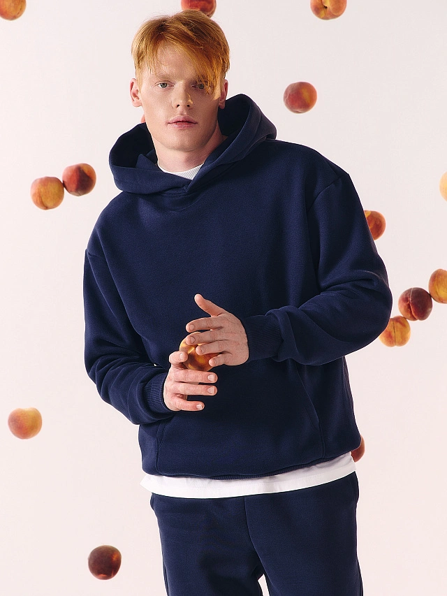 Худи мужское синее - 11