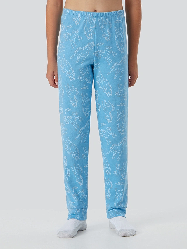 Комплект домашний для мальчиков голубой с надписью - 6