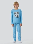 Комплект домашний для мальчиков голубой с надписью