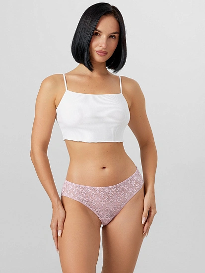 картинка Трусы слипы женские розовые кружевные от магазина стильной одежды Mark Formelle