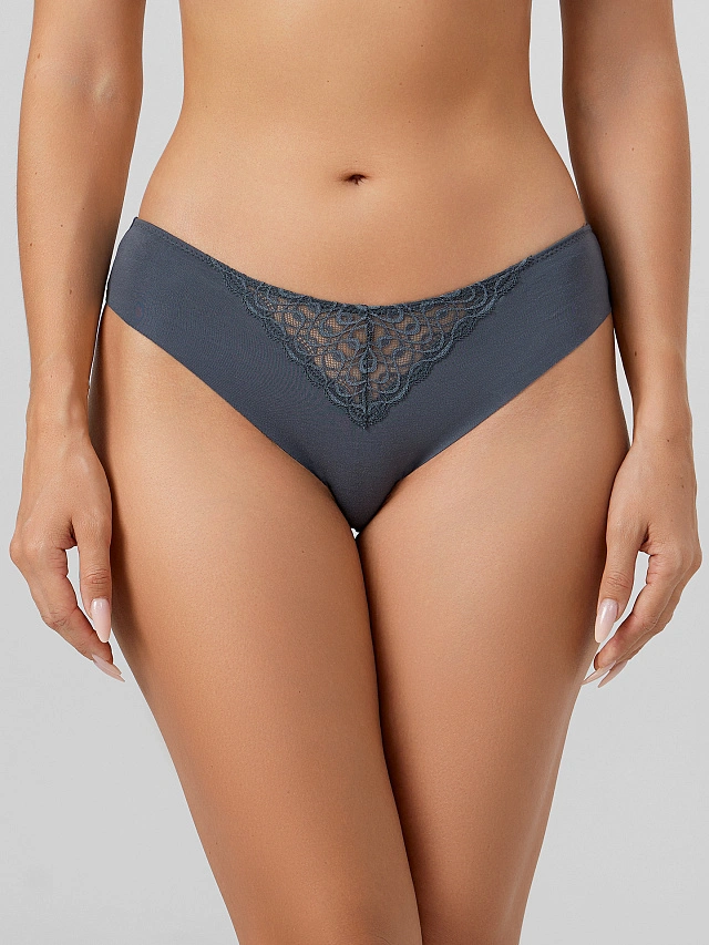 Трусы женские бесшовные серые - 3