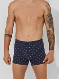 Трусы боксеры мужские синие с принтом