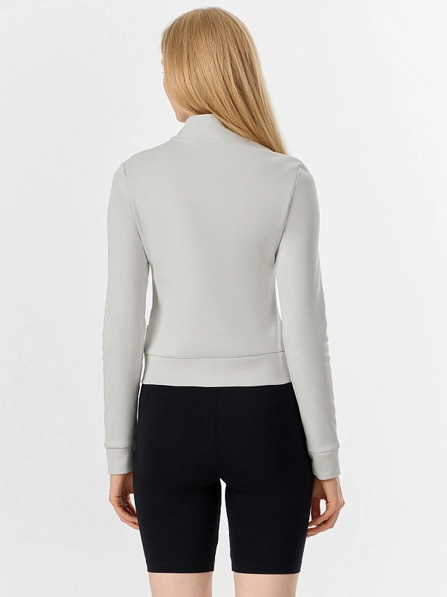 Толстовка женская серая на молнии - 3