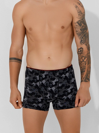 картинка Трусы боксеры мужские черные с принтом от магазина мужской одежды Mark Formelle