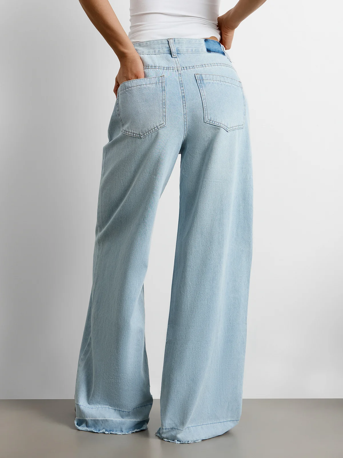 Джинсы женские Wide leg fit голубые с высокой посадкой