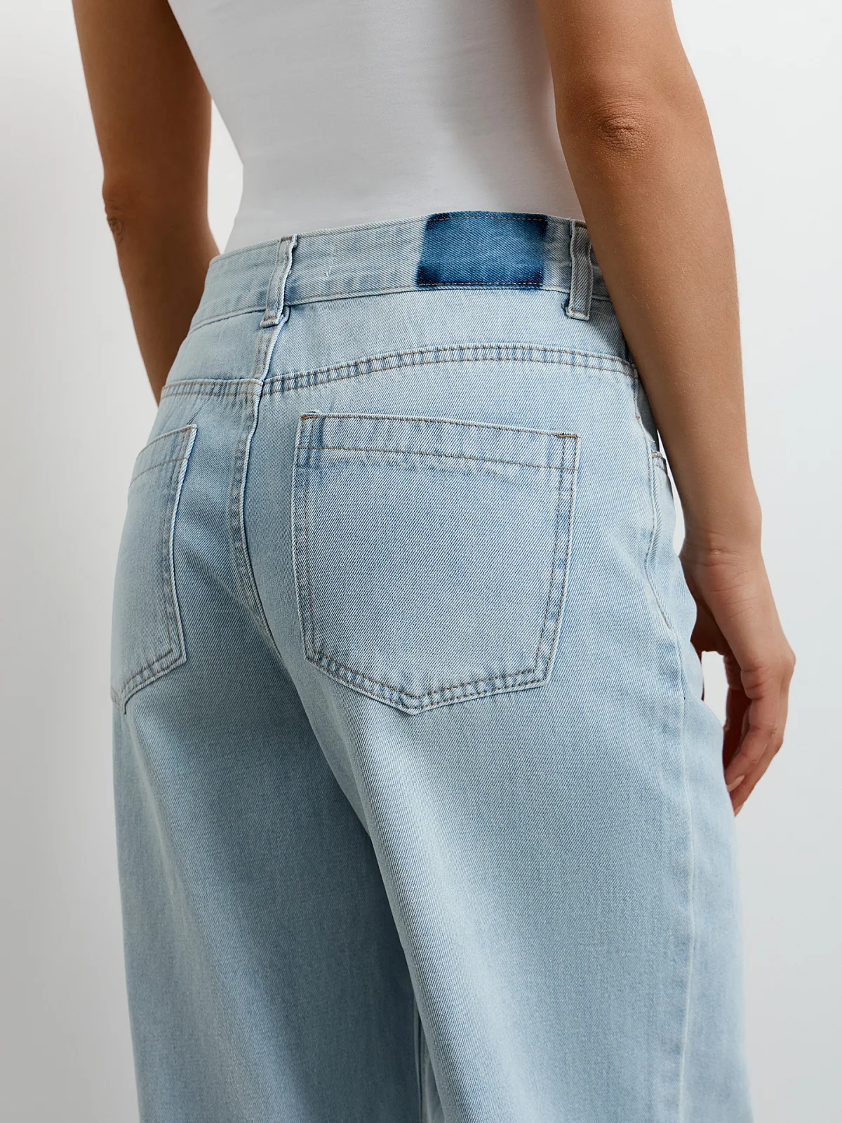 Джинсы женские Wide leg fit голубые с высокой посадкой