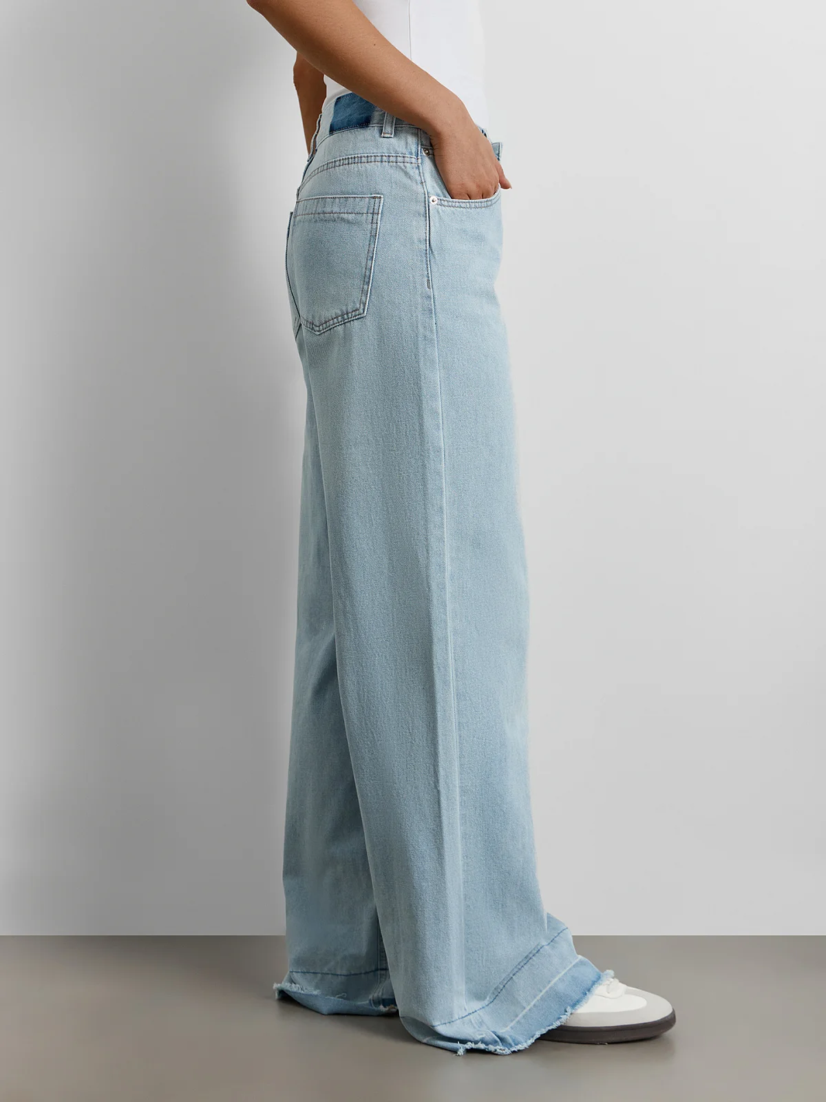 Джинсы женские Wide leg fit голубые с высокой посадкой