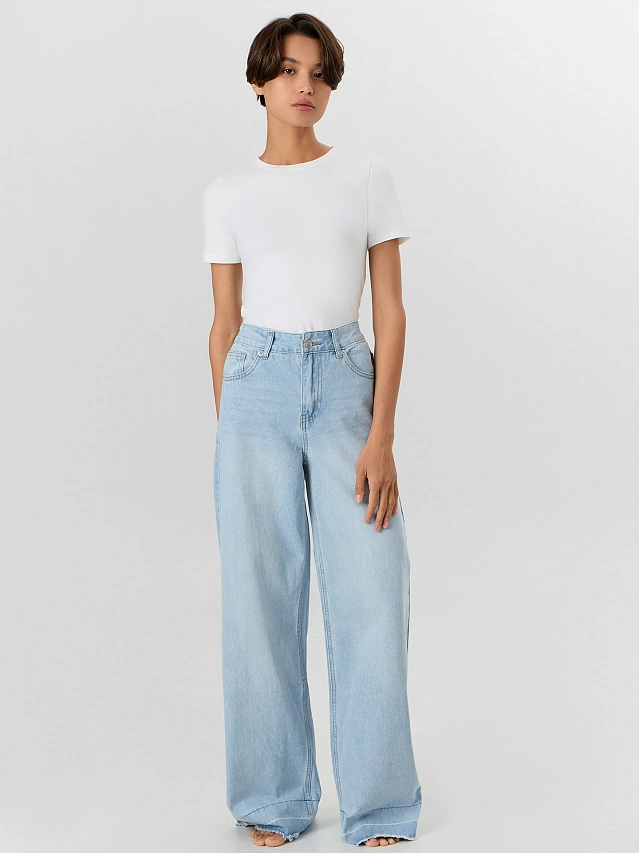 Джинсы женские голубые - 5