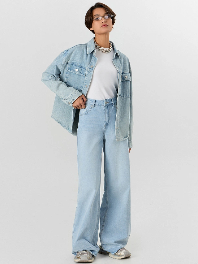 Джинсы женские голубые - 8