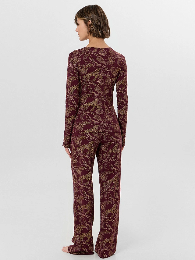 Комплект женский коричневый с узором - 3