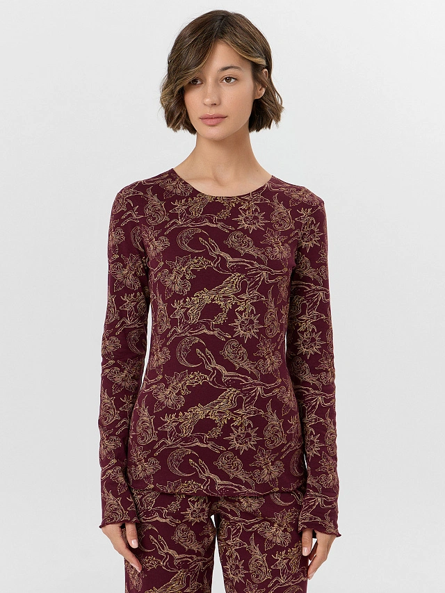 Комплект женский коричневый с узором - 4