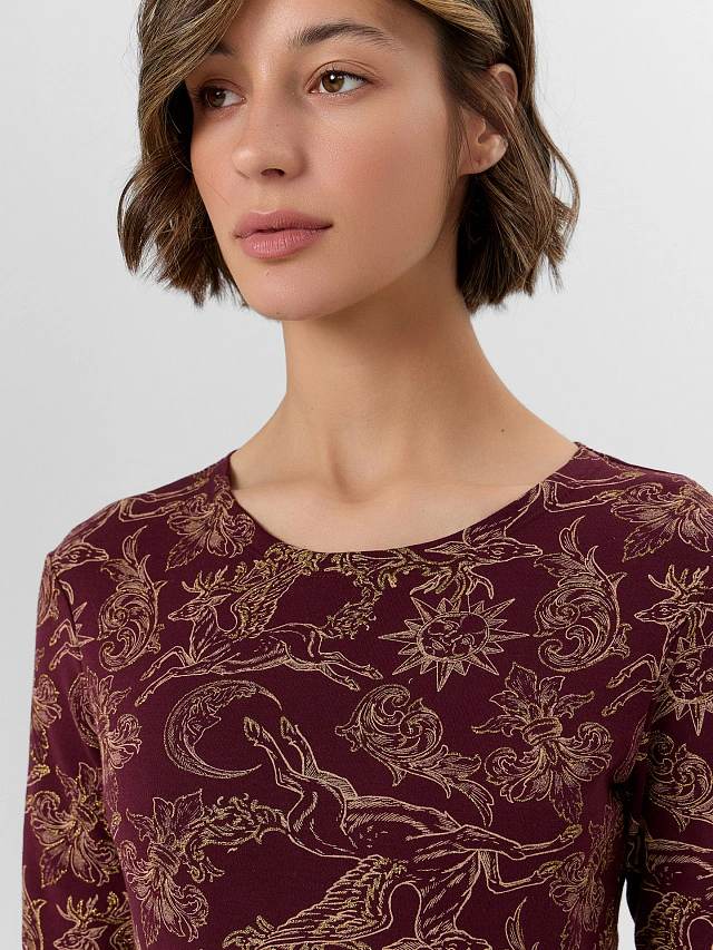 Комплект женский коричневый с узором - 8