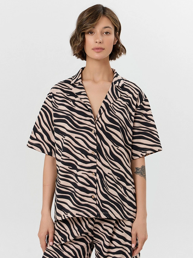 Комплект женский домашний с анималистичным принтом - 5