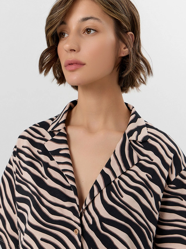 Комплект женский домашний с анималистичным принтом - 9