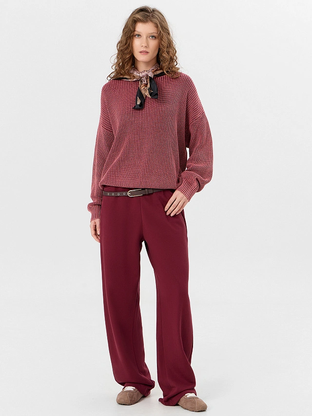 Брюки женские бордовые - 7