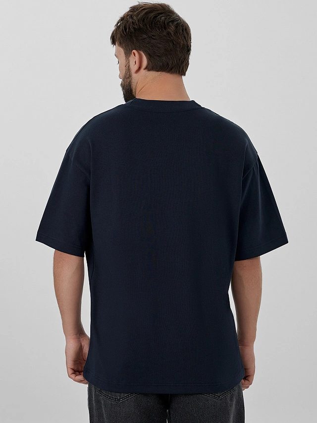 Футболка мужская синяя с надписью "Good times" - 3