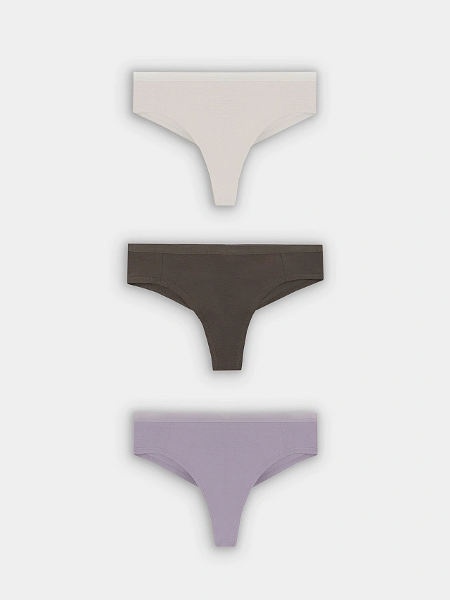 Трусы бразилиана женские в наборе, 3 шт - 9