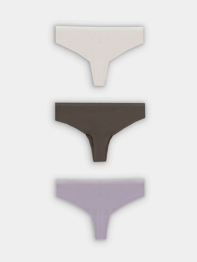 Трусы бразилиана женские в наборе, 3 шт - 10