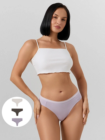 картинка Трусы бразилиана женские в наборе, 3 шт от магазина стильной одежды Mark Formelle