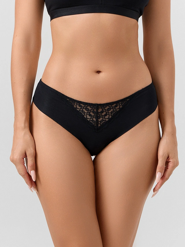 Трусы женские бесшовные черные - 3