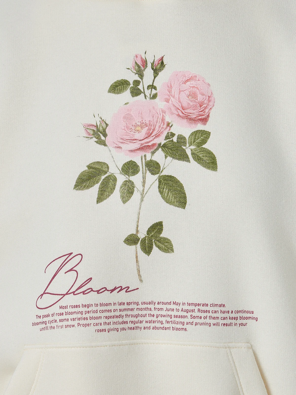 Худи женское молочное с надписью "Bloom"
