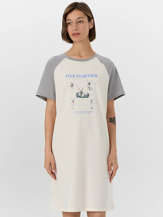 Сорочка ночная женская с надписью "Five fluffies" - 3