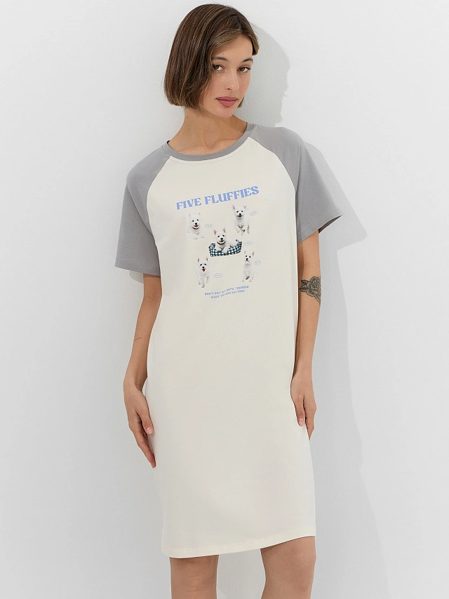 Сорочка ночная женская с надписью "Five fluffies" - 5