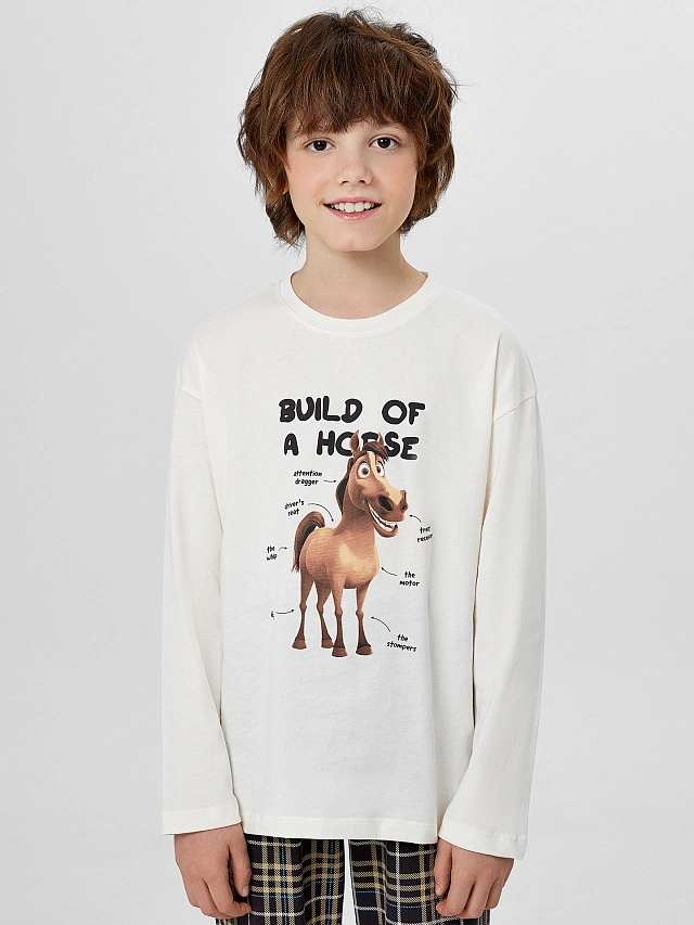 Комплект для мальчиков с надписью "Build of a horse" - 3