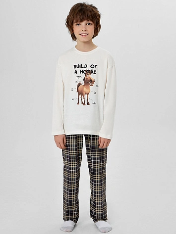 Комплект для мальчиков с надписью "build of a horse"