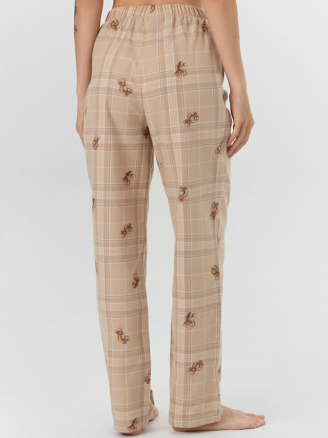 Комплект женский домашний бежевый с принтом мишек - 8