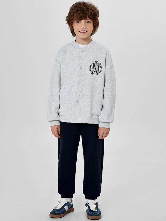 Толстовка для мальчика серая с печатью - 4