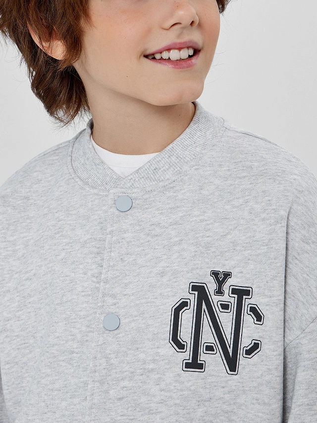 Толстовка для мальчика серая с печатью - 5