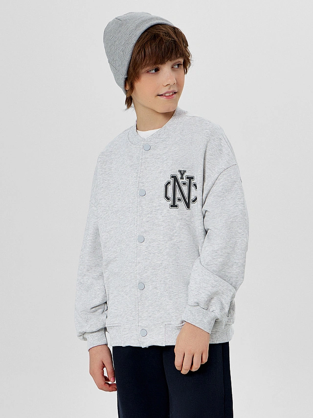 Толстовка для мальчика серая с печатью - 7