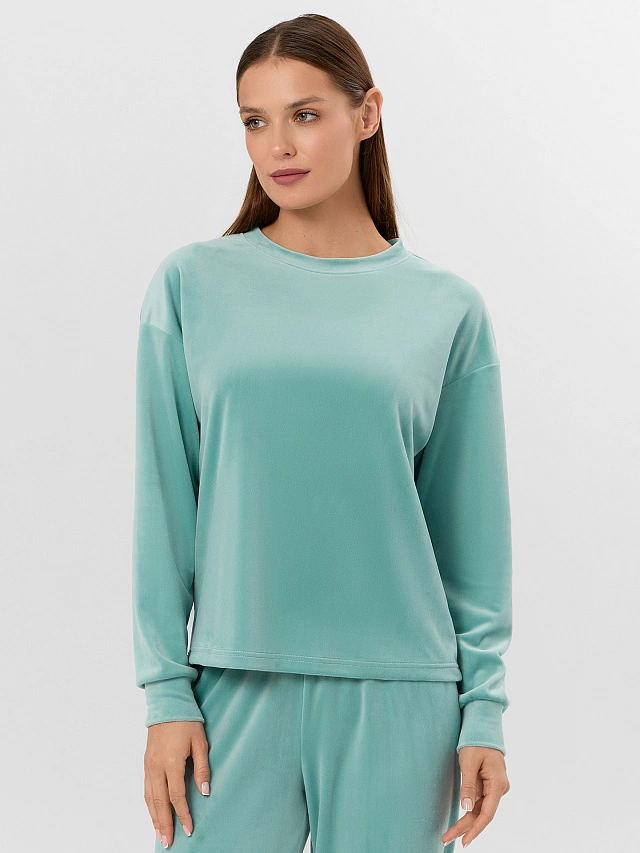 Комплект женский велюровый зеленый - 4