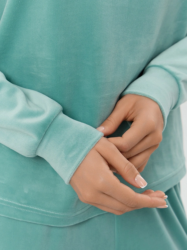 Комплект женский велюровый зеленый - 8