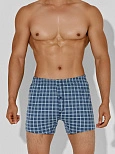 Трусы шорты мужские синие в клетку