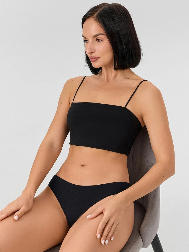 Трусы бразилиана женские черные - 9