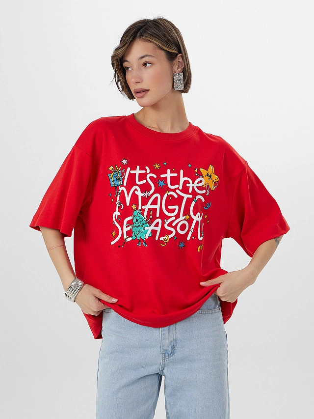 Футболка женская с надписью "It's the magic season" - 7