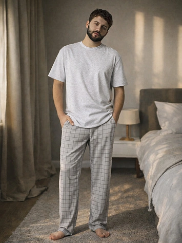 Комплект домашний мужской серый