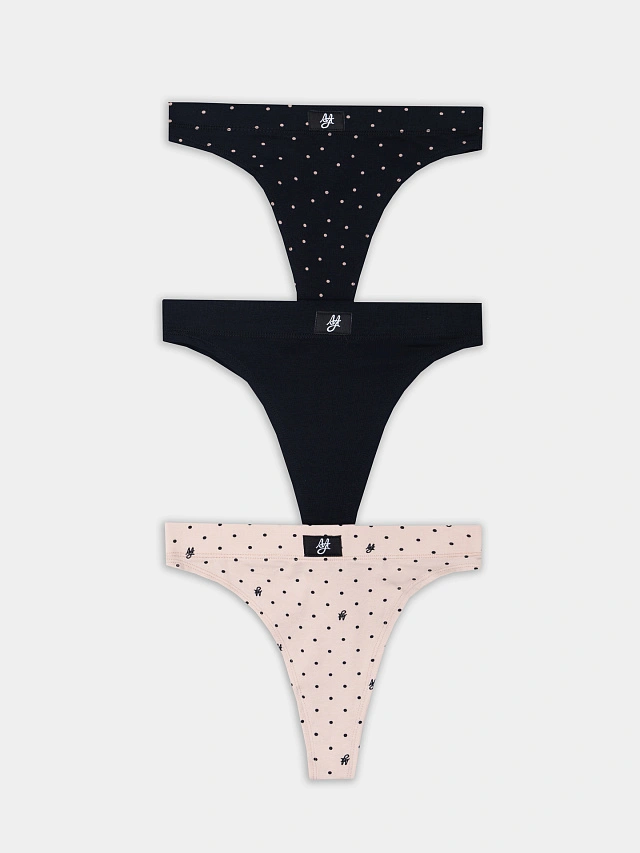 Трусы бразилиана женские в наборе, 3 шт - 9