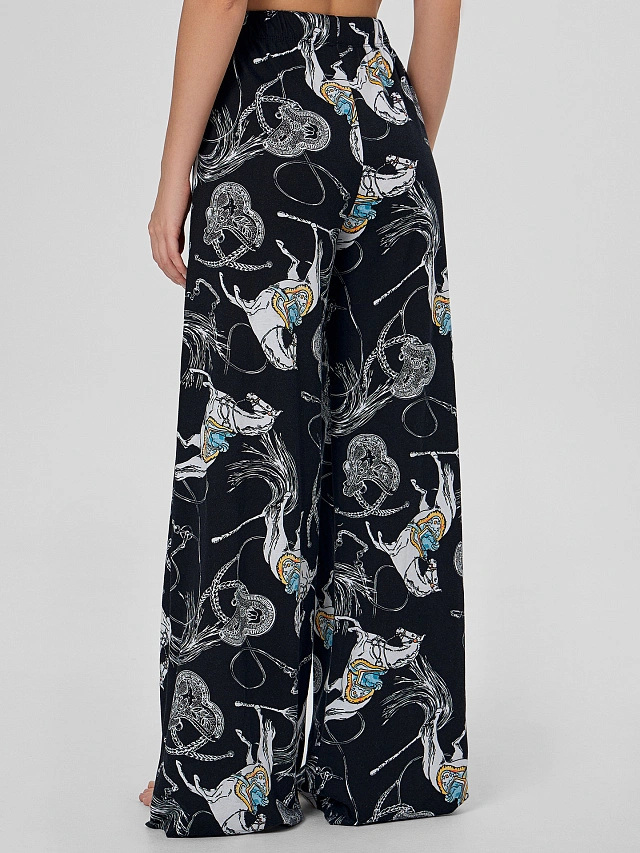 Комплект женский домашний черный с узором - 7