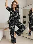 Комплект женский домашний черный с узором