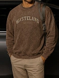 Свитшот мужской коричневый с надписью "Wasteland"