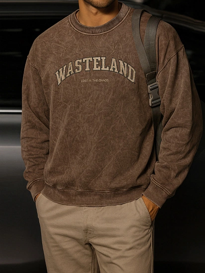 картинка Теплый свитшот мужской коричневый с начесом от магазина мужской одежды Mark Formelle