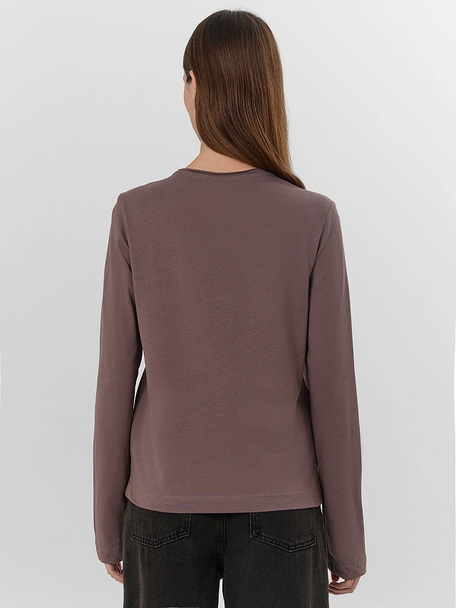 Лонгслив женский коричневый - 3