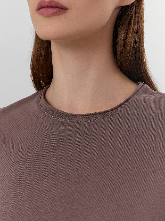 Лонгслив женский коричневый - 5
