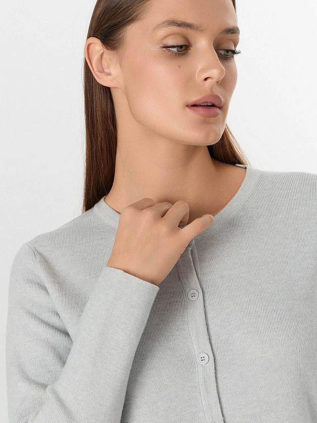 Кардиган женский серый - 6