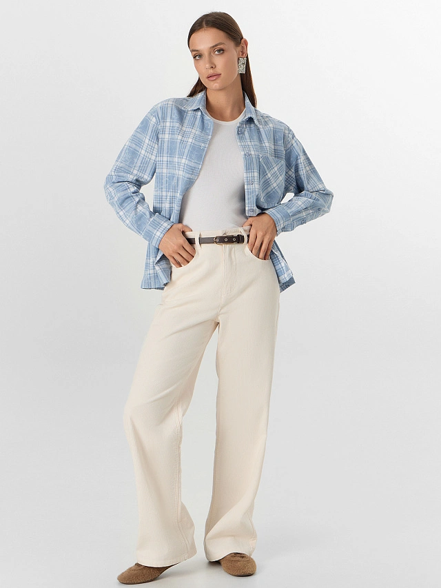 Брюки женские молочные - 6