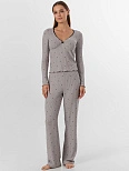 Комплект домашний женский серый с сердечками