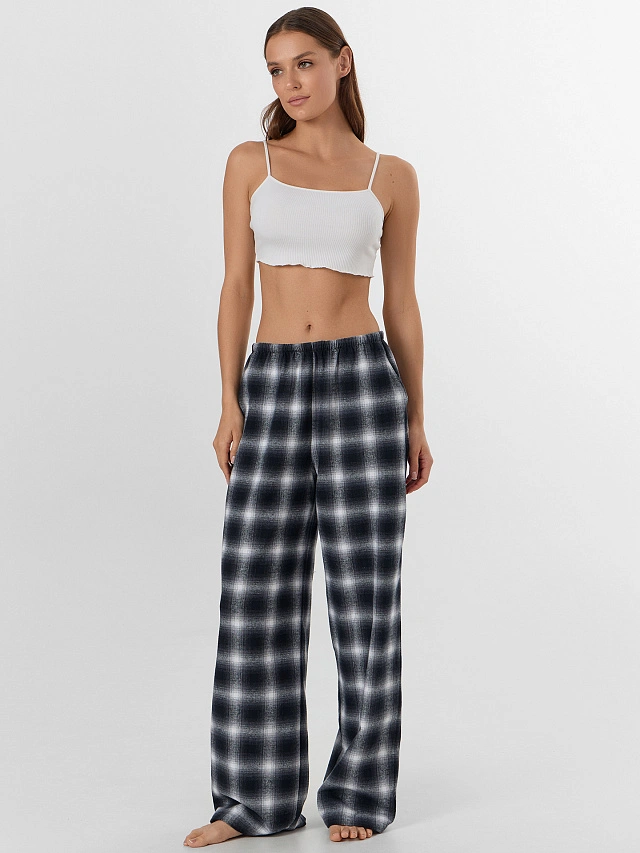 Брюки домашние женские в клетку - 4